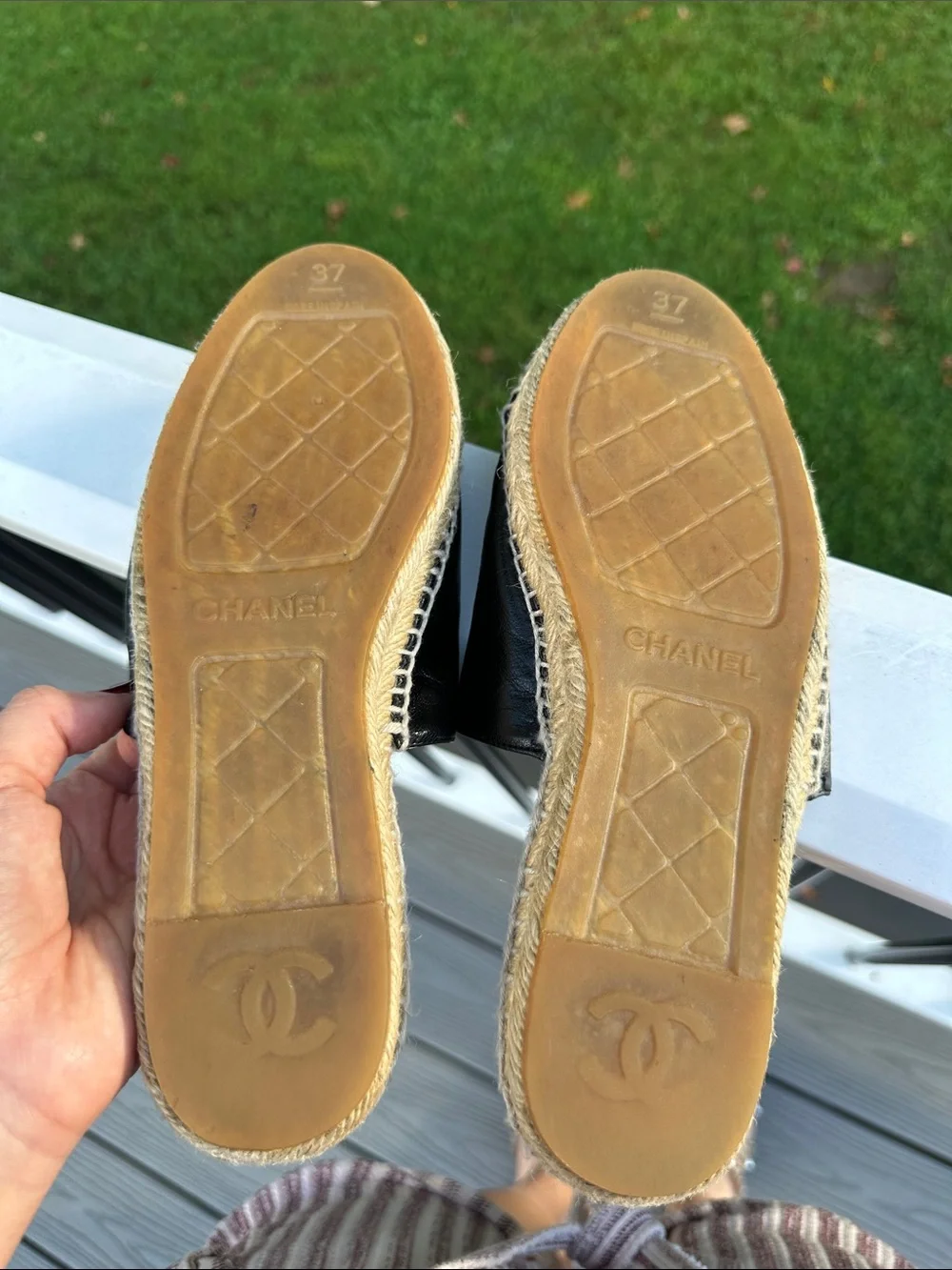 CHANEL leather espadrilles